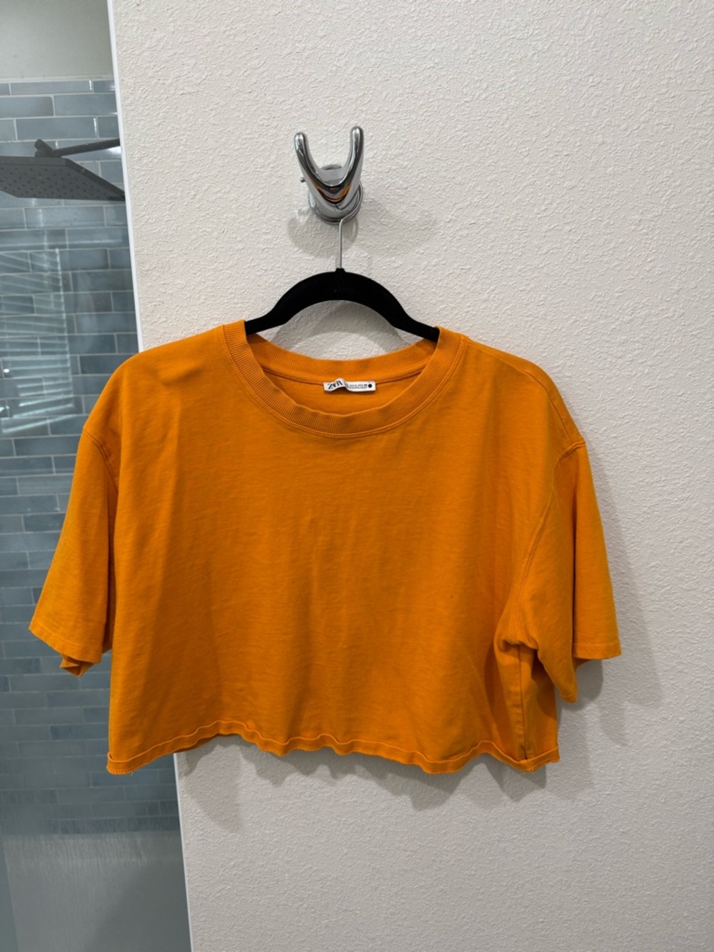 Women’s Zara Cropped Orange Boxy Tee